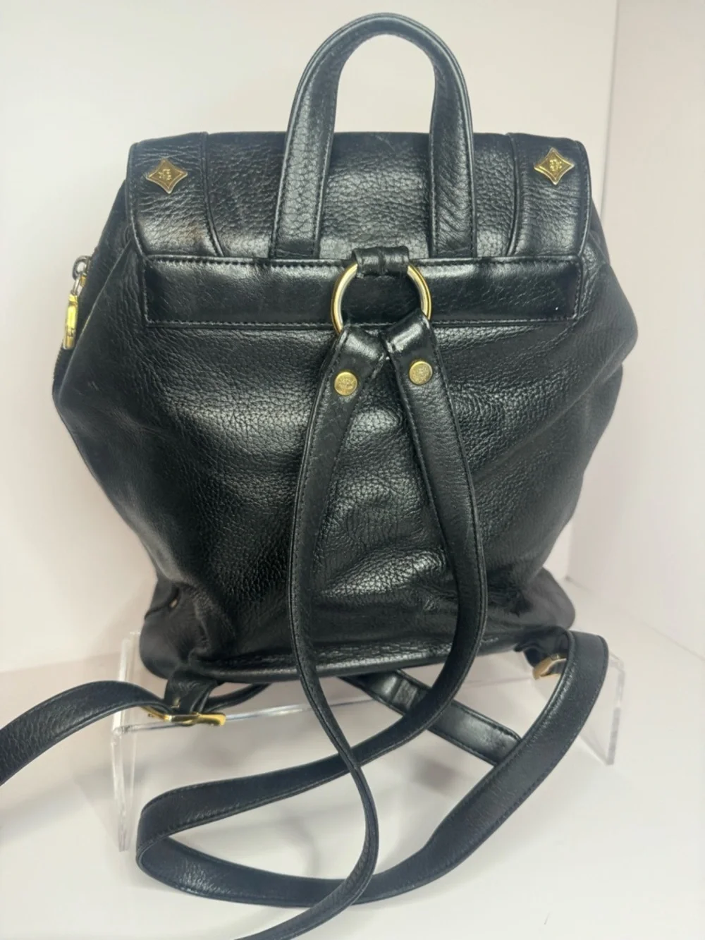 💖 #291 MCM Black Leather Studded Backpack
